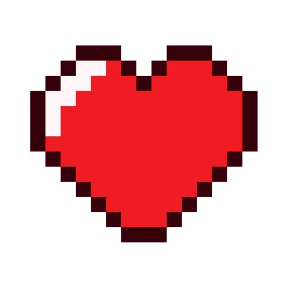 Heart Pixel Art Vector Illustration Valentine Day — Stock vektor