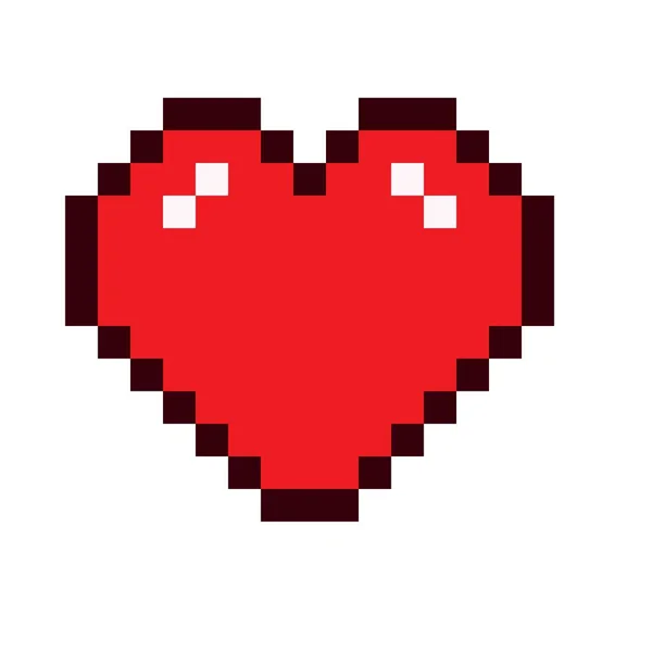 Heart Pixel Art Vector Illustration Valentine Day — Stock vektor