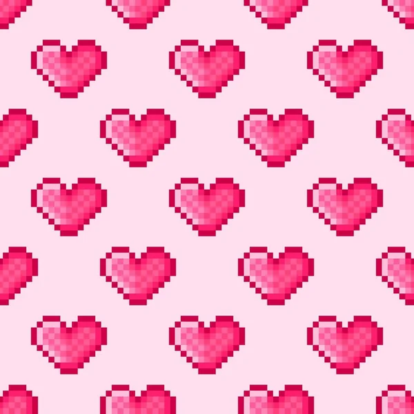 Corazón Patrón Pixel Arte — Archivo Imágenes Vectoriales