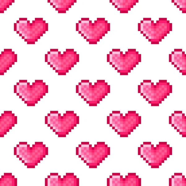 Corazón Patrón Pixel Arte — Archivo Imágenes Vectoriales