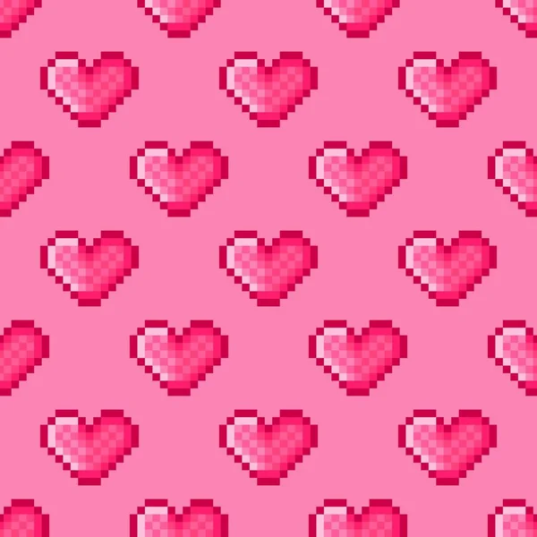 Heart Pattern Pixel Art — Stock Vector