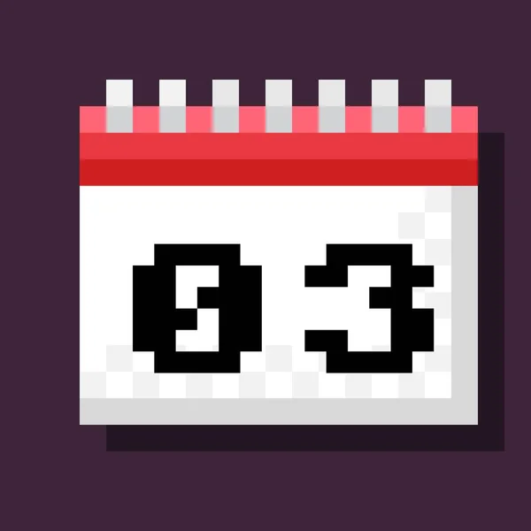 Calendario Pixel Art Illustrazione Vettoriale — Vettoriale Stock