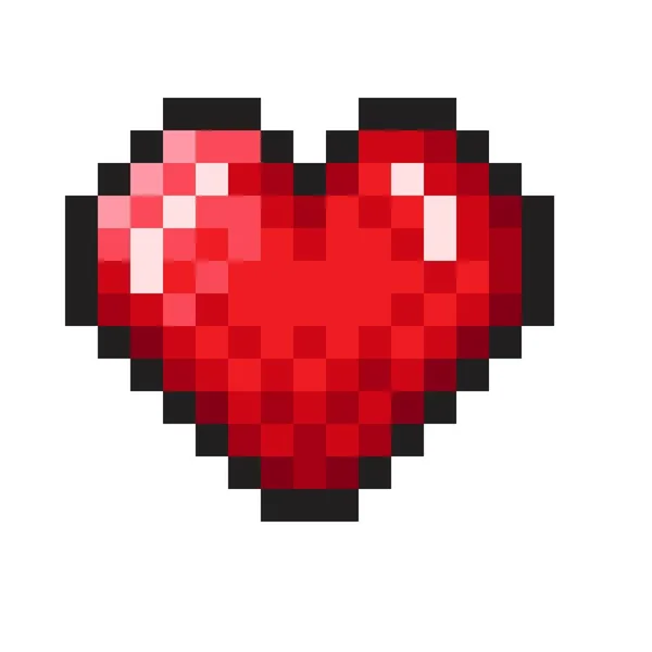 Heart Pixel Art Vector Illustration Valentine Day — Stock Vector