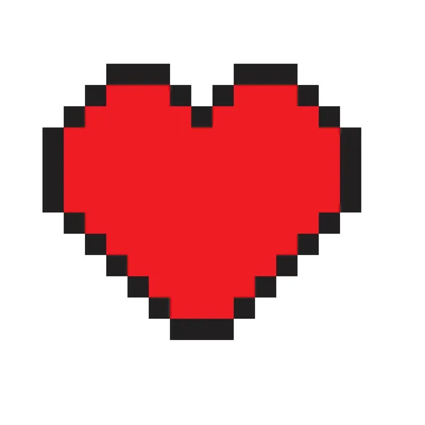 Heart Pixel Art Vector Illustration Valentine Day — Vetor de Stock
