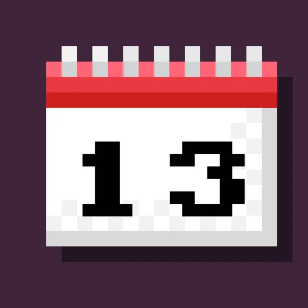 Calendar Pixel Art Vector Illustration — Stock Vector