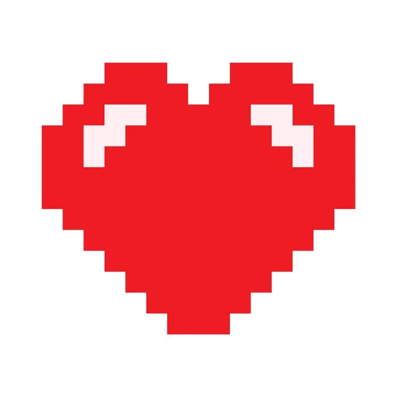 Heart Pixel Art Vector Illustration Valentine Day — Stok Vektör