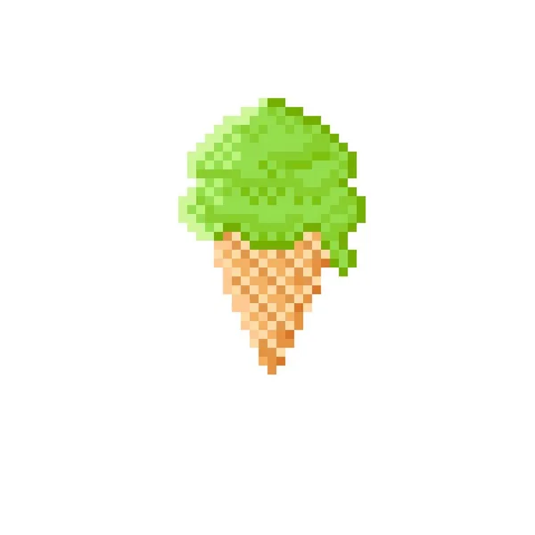 Ice Cream Pixel Art — Stock Vector