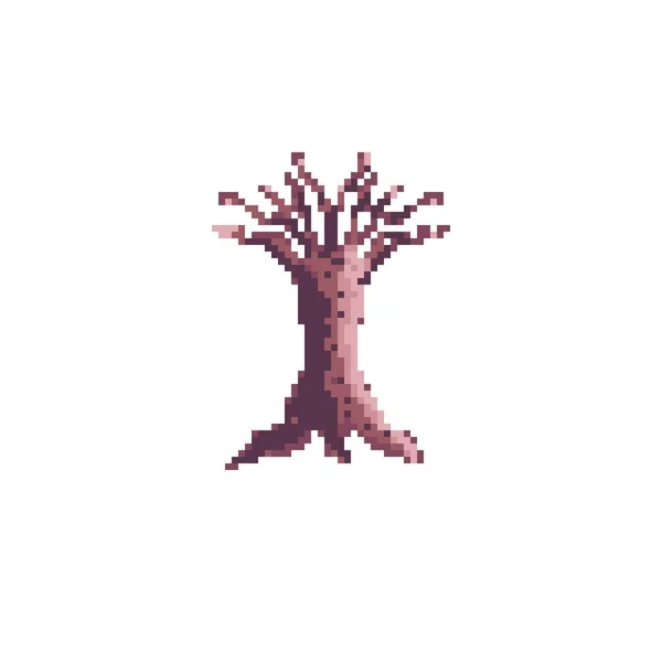Tree in the dry season. Tree pixel art. Icon tree.