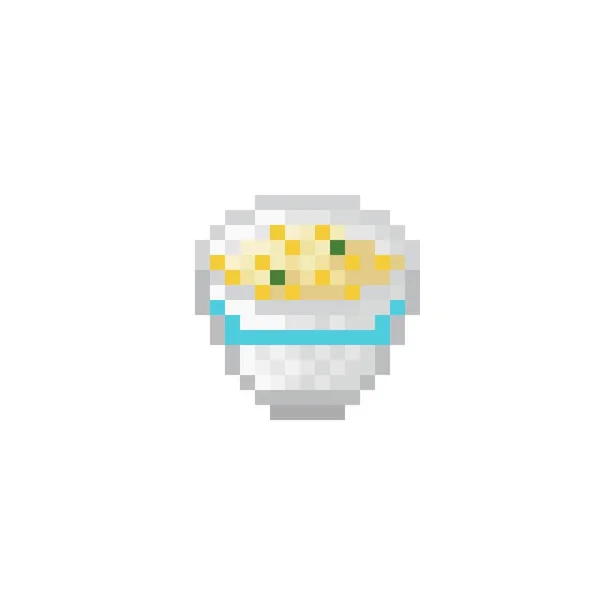 Food Pixel Art Soup Pixel Art Vector Illustration — Stock Vector