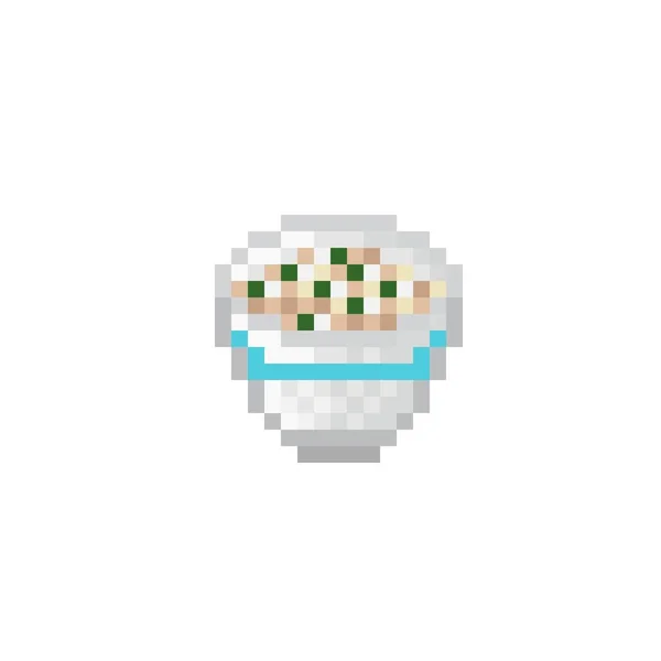 Arte Pixel Comida Arte Pixel Sopa Ilustração Vetorial — Vetor de Stock