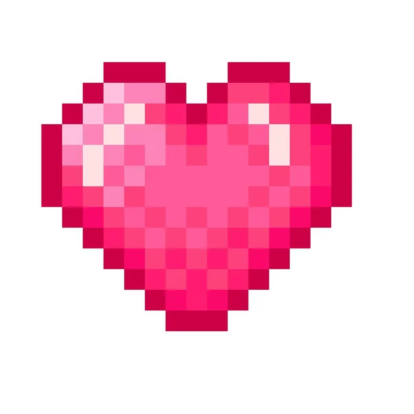 Heart Pixel Art Vector Illustration Valentine Day - Stok Vektor