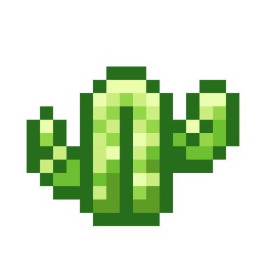 Kaktüs pikseli sanatı. Vektör resmi.