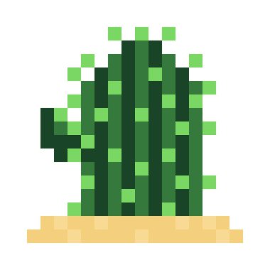 Kaktüs pikseli sanatı. Vektör resmi.