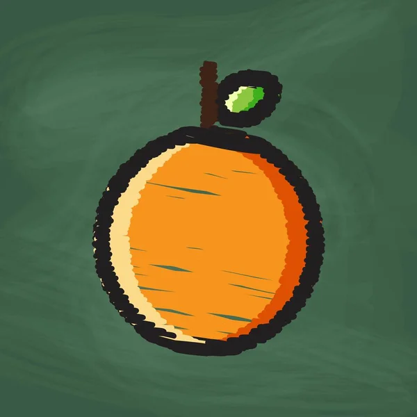 Desain Ikon Oranye Kapur Berwarna Gambar Gambar Papan Tulis - Stok Vektor