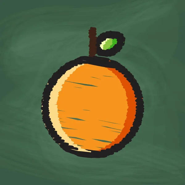 Orange Icon Design Colorful Chalk Draw Picture Blackboard — ストックベクタ