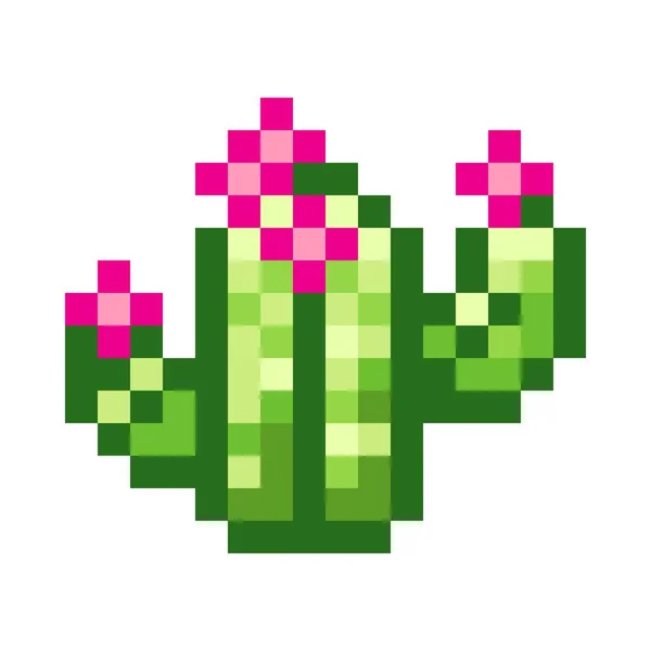 Cactus Pixel Art Vector Picture — Archivo Imágenes Vectoriales