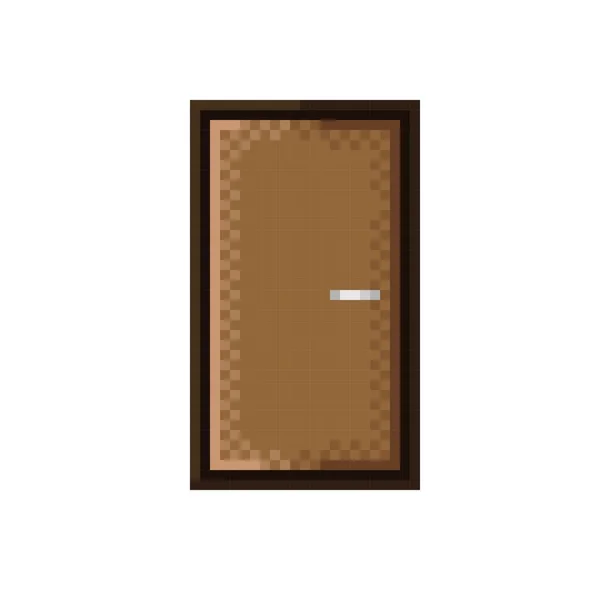 Tahta Kapı Piksel Sanat Ahşap Kapı Vektörü — Stok Vektör