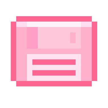 Diskette Pixel Art. Vector picture. Floppy disk pixel art. The memory storage unit is obsolete.