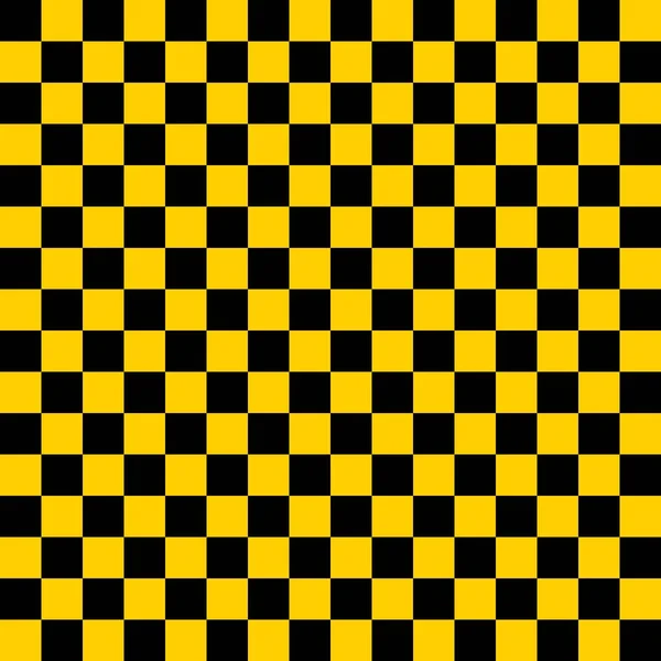 Yellow Black Checkerboard Seamless Pattern Background Vector Illustration — Stock vektor