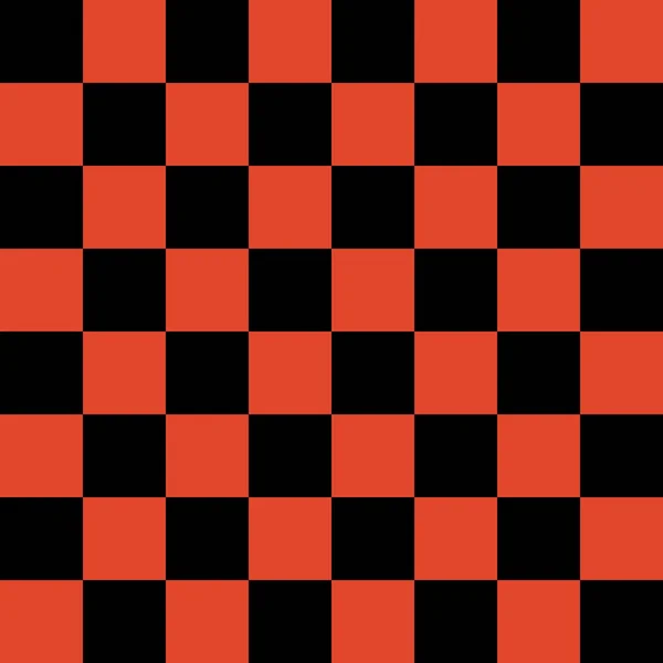 Nahtloser Hintergrund Mit Orangefarbenen Und Schwarzen Schachbrettern Vektorillustration — Stockvektor