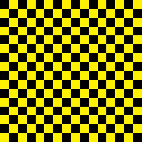 Yellow Black Checkerboard Seamless Pattern Background Vector Illustration — Stock vektor