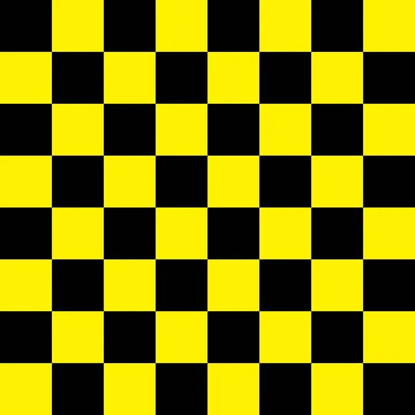 Yellow Black Checkerboard Seamless Pattern Background Vector Illustration — Stockvektor