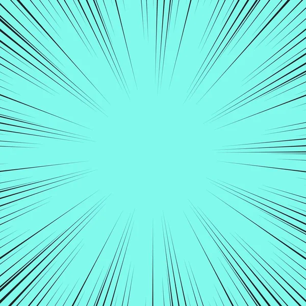 Comic Book Black Green Radial Lines Background — Image vectorielle