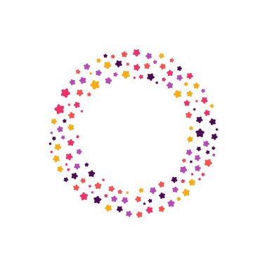 Renkli geometrik yıldız çerçevesi - çelenk.