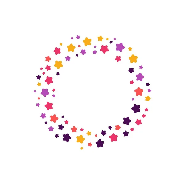Colorful Geometric Stars Frame Wreath — Stockvector