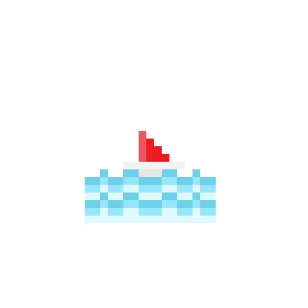 Boat Pixel Art Ship Pixel Art Vector Illustration — Stock vektor