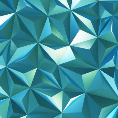 Soyut mavi düşük poli üçgen geometrik arkaplan. 3d oluşturma.