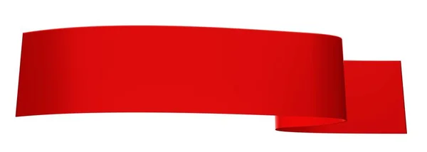 白色背景上的红丝带3D渲染 生日或情人节 — 图库照片