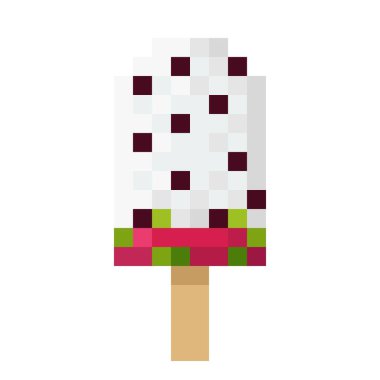 Ejderha meyveli dondurma piksel sanatı. Vektör illüstrasyonu.