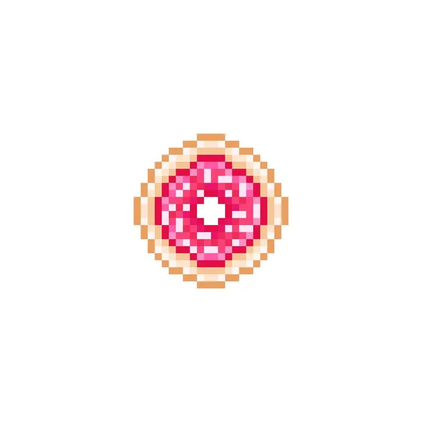Donut Pixel Art Vector Illustration —  Vetores de Stock