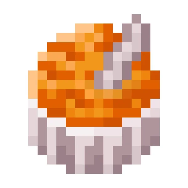 Crème Glacée Orange Pixel Art Illustration Vectorielle — Image vectorielle