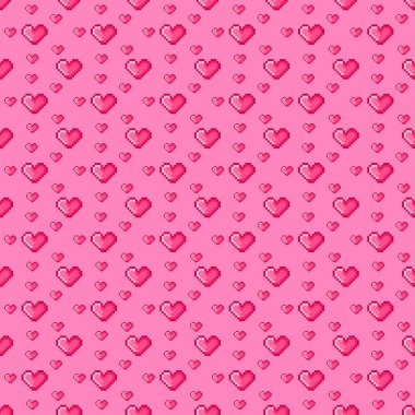 Kalp desenli pikseller. Kusursuz desen.
