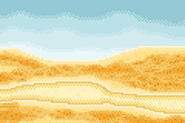 Desert Pixel Art Vector Illustration Landscape Pixel Art — 图库矢量图片