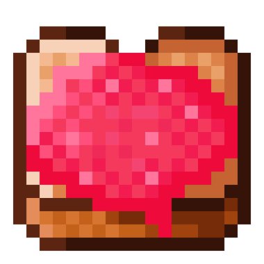 Çilekli reçelli tost pikseli. Vektör illüstrasyonu.