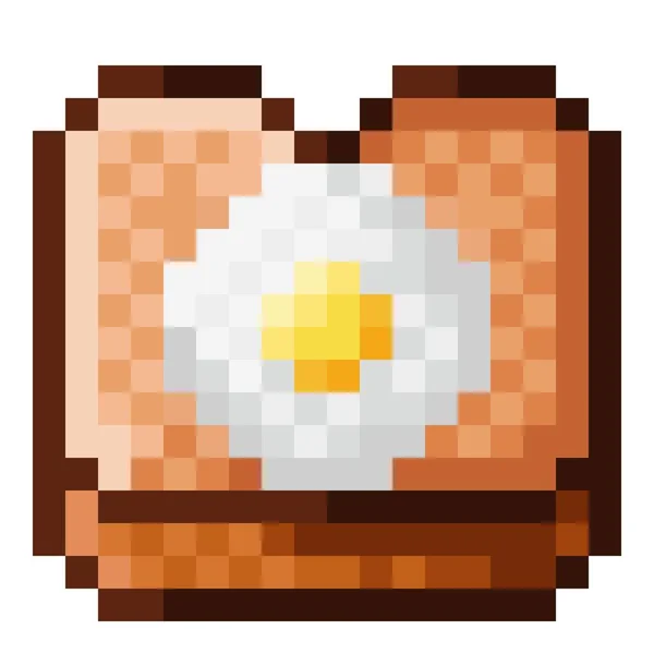 Dilimlenmiş Yumurtalı Ekmek Pikseli Vektör Illüstrasyonu — Stok Vektör