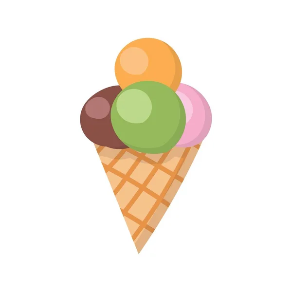 Dondurma Resmi Vektör Resmi Dondurma Konisi Ikonu Renkli Dondurma — Stok Vektör