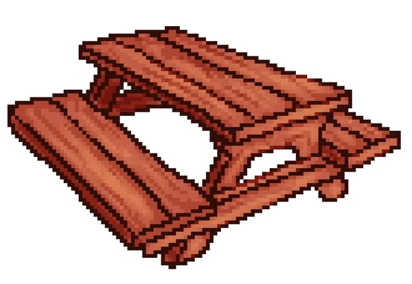 Bútor Pixel Művészet Asztali Pixel Művészet Fából Készült Asztal — Stock Fotó