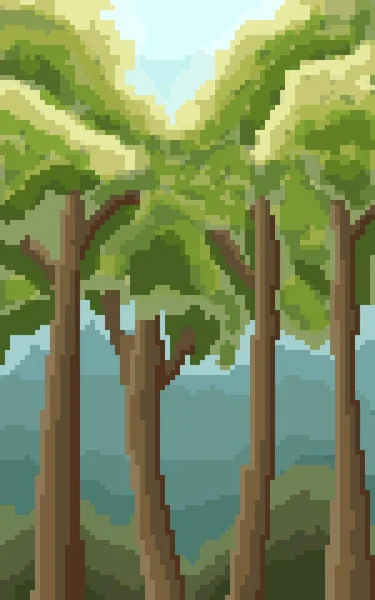 Forest Pixel Art Pixel Background Forest Games — 图库照片