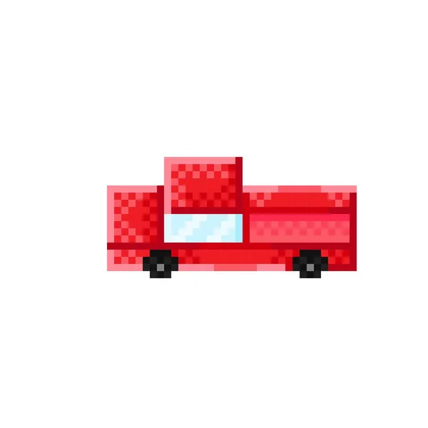 Arte Pixel Carro Desenhos Animados Ilustração Vetorial Camião Recolha — Vetor de Stock