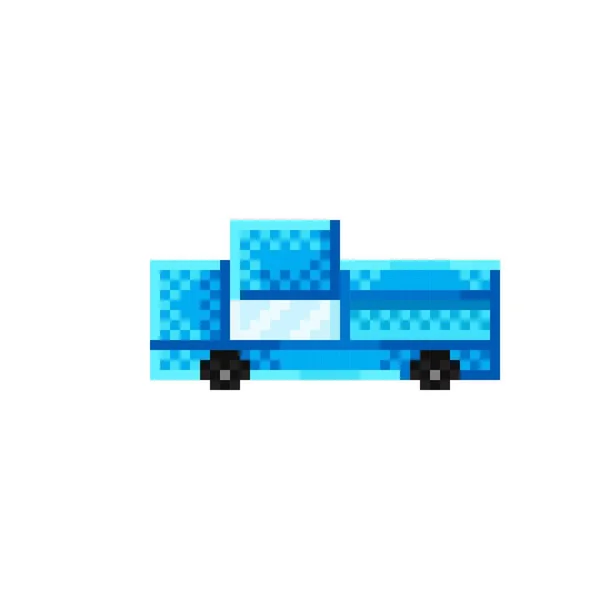 Pixel Art Voiture Caricature Voiture Illustration Vectorielle Camionnette — Image vectorielle