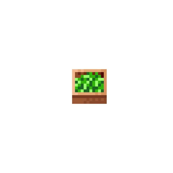 Wooden Crate Pixel Art Fruit Vegetable Box Fruit Vegetable Panel — Vector de stock