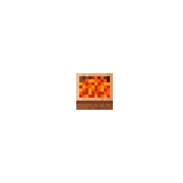 Wooden Crate Pixel Art Fruit Vegetable Box Fruit Vegetable Panel —  Vetores de Stock