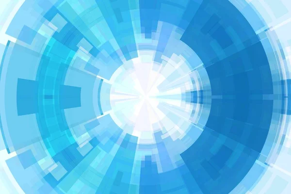 White and blue abstract technology circle tunnel background.