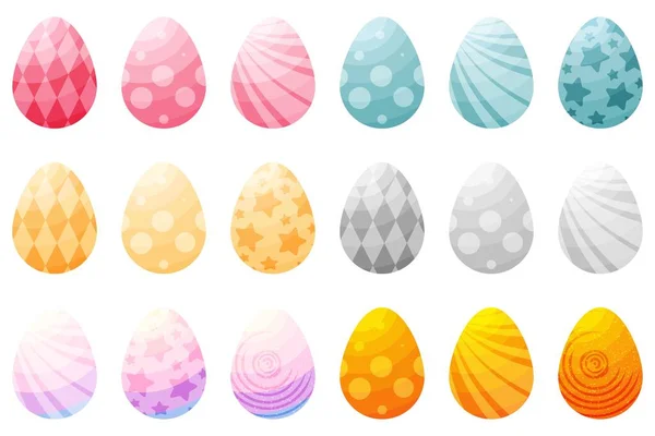 Easter Eggs Fantasy Set Vector Illustration — Vettoriale Stock