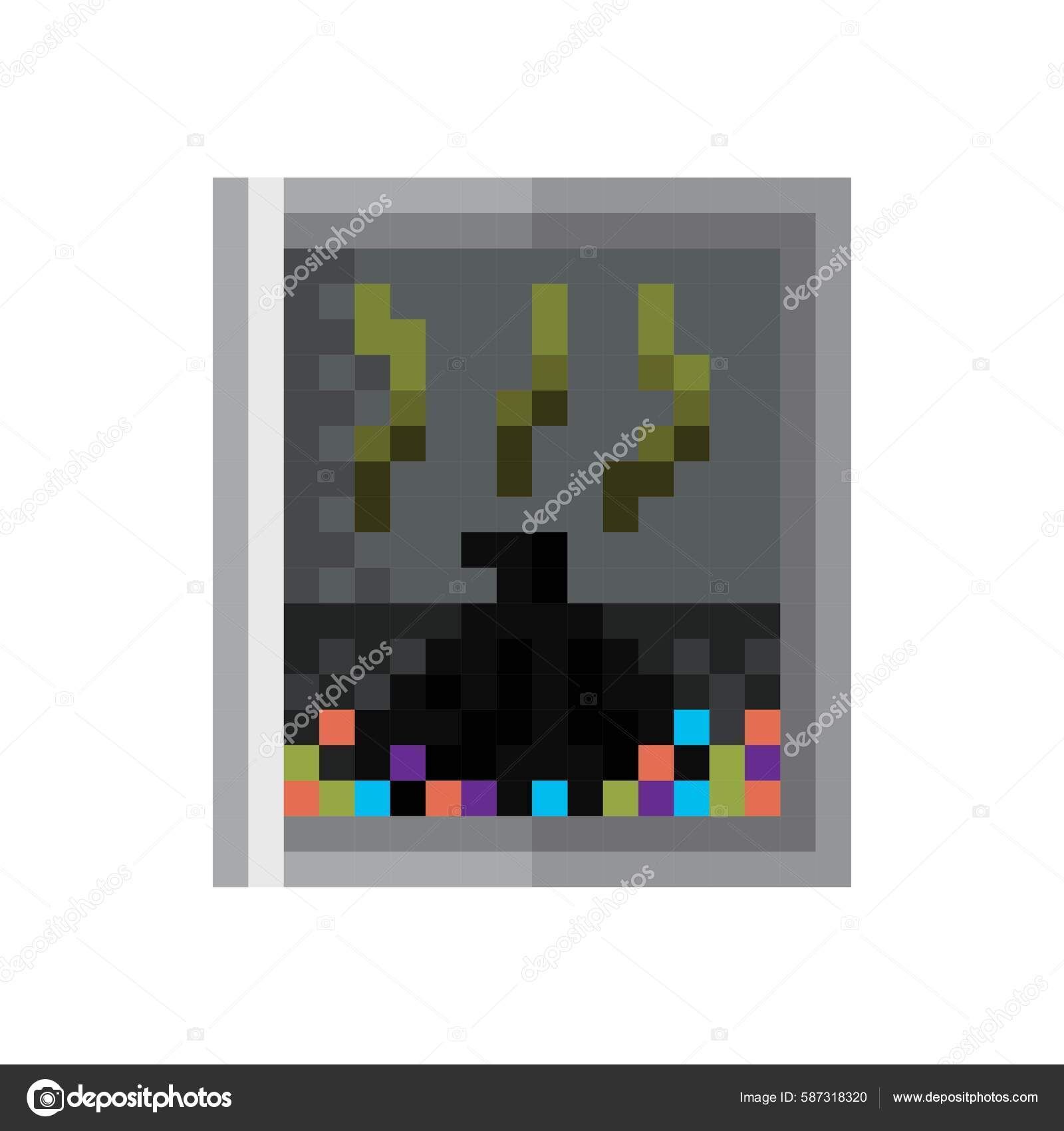 Пиксельный Рисунок Дверцы Мусора Векторная Иллюстрация Векторное.