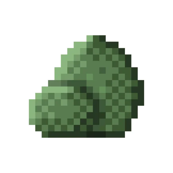 Zelený Křoví Pixel Art Vektorová Ilustrace — Stockový vektor